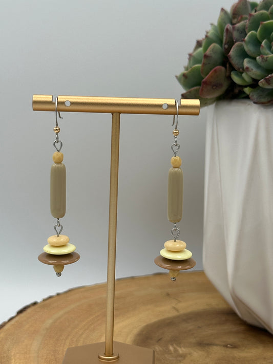 Stacked Disc Earrings - Geometric Boho Dangle Earrings