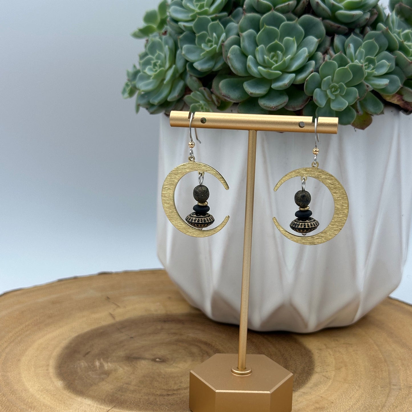 Celestial Boho Earrings - Crescent Moon Dangles