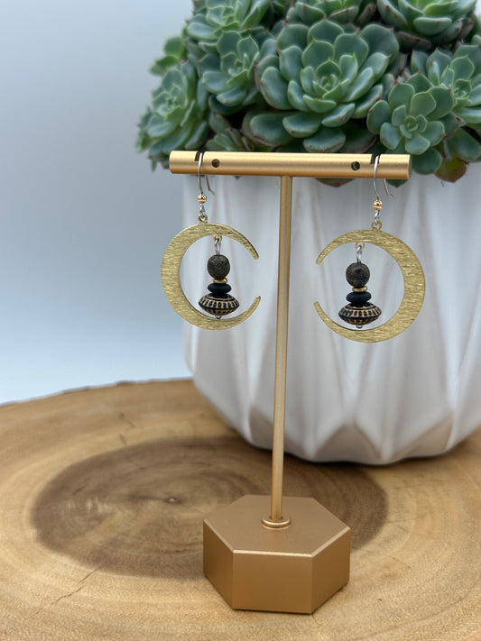 Celestial Boho Earrings - Crescent Moon Dangles